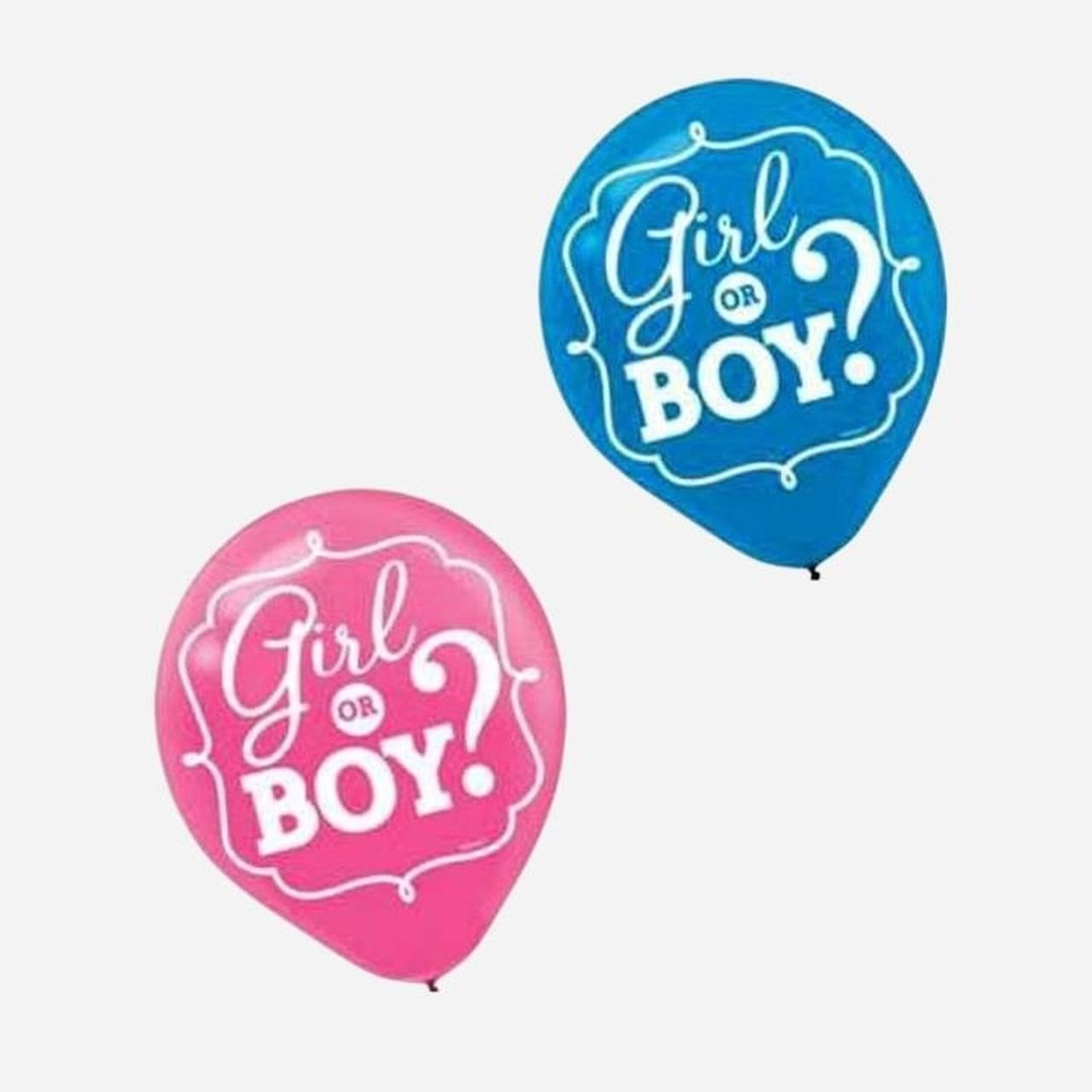 35 Gender Reveal Balloons  Pink And Blue Balloons With White 'Girl or Boy?' Text